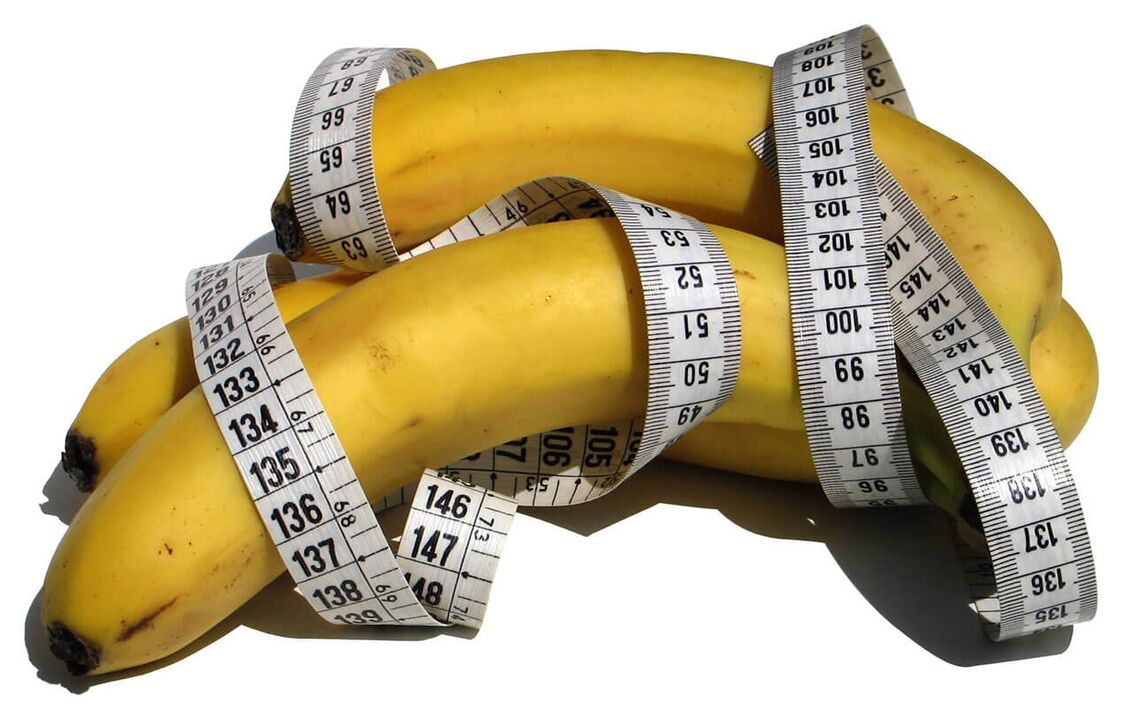 Increased penis - centimeter on bananas